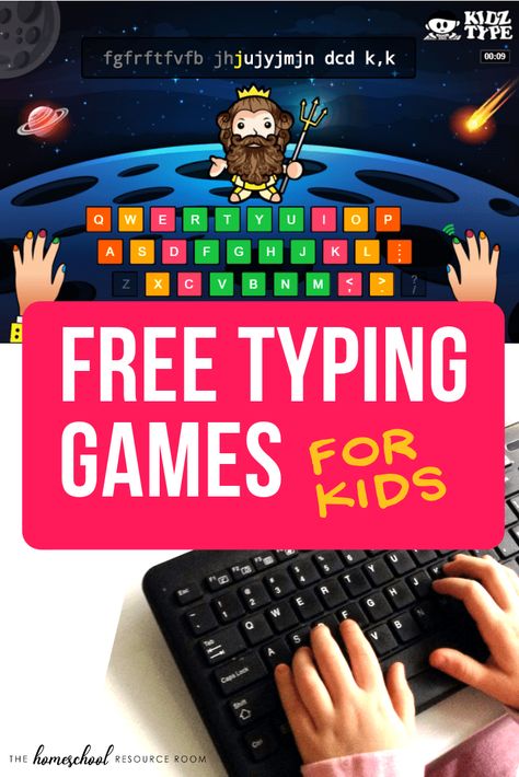 Check out these fun, interactive, and FREE typing games for kids! Full review of the KidzType program - plus some tips on how to get started! Homeschool School Portraits, Typing Lessons, Learning Websites For Kids, Homeschooling Preschool, Learning Games For Kids, Homeschool Education, Resource Room, Homeschool Learning, Free Homeschool