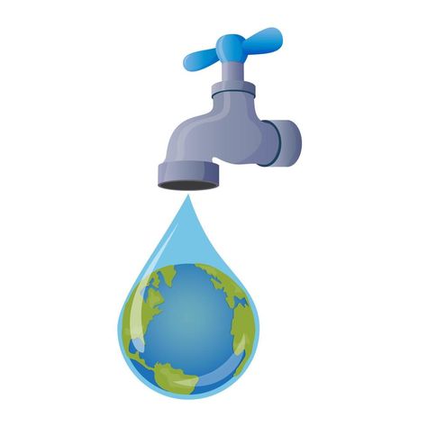 Water Tap Illustration, Tap Illustration, Water Drop Vector, Glittery Wallpaper, Water Pictures, Earth Globe, Pretty Landscapes, Water Droplets, Water Tap