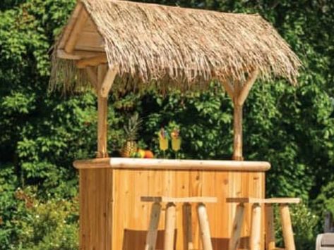 Seagram’s Backyard Tiki Hut Sweepstakes 3 Door Cabinet, Thatch Roof, Sauna Heaters, Indoor Sauna, Cedar Log, Outdoor Sauna, Decor Studio, White Cedar, Log Furniture