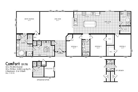 Comfort 5176 | Oak Creek Homes Oak Creek Homes, Farm Sink, Home Center, Manufactured Home, Modular Homes, Soaking Tub, Big Brother, Working From Home, The Kitchen