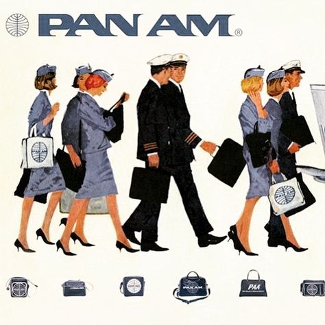 Pan Am Pan Am Stewardess, Vintage Airline Ads, Pan American Airlines, Old Fashioned Bicycle, Pan American Airways, Vintage Airline Posters, Airline Uniforms, Vintage Pics, Jet Age