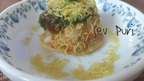 Sev Puri | Mumbai Style Chaat- Sev Puri Chats Recipe, Sev Puri, Mumbai Street, Puri Recipe, Mumbai Street Food, Puri Recipes, Roti Recipe, Chinese Cooking Recipes, Chaat Recipe