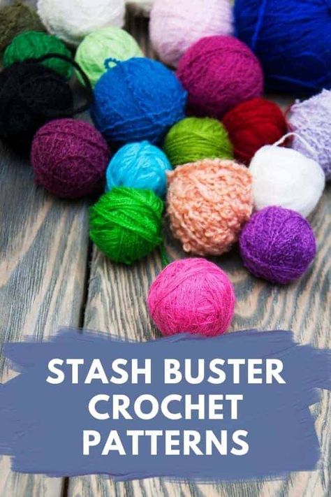 Join in the fun of the Stash Busting Challenge. Find free crochet patterns for leftover and scrap yarn in June 2021. There are 51 free stash buster patterns for your crocheting fun! Stash Buster Crochet, Cotton Yarn Patterns, Crochet Clutch Pattern, Quick Crochet Projects, Leftover Yarn, Clutch Pattern, Crochet Baby Hat Patterns, Scrap Yarn, Stash Buster