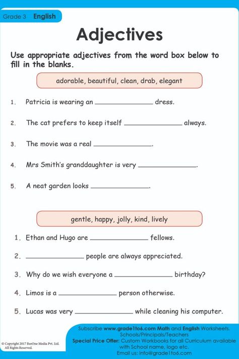 English Worksheets For Grade 1, Adjectives Grammar, Adjectives Worksheet, Worksheets For Grade 1, English Grammar Notes, Basic English Sentences, English Grammar For Kids, English Adjectives, Adjective Worksheet