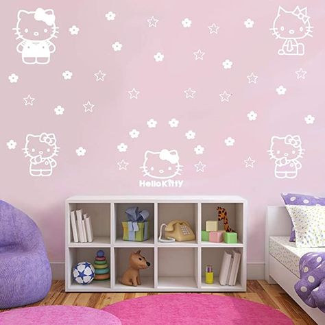 Cute kawaii pretty Sanrio hello kitty decals room decor decoration essentials bedroom accessories accessory aesthetic affordable cheap Closet Playroom, Playroom Nursery, Wall Stickers Living Room, Bedroom Closet, Boys Bedroom, Boy's Bedroom, Closet Bedroom, Vinyl Art, Sewing Stores