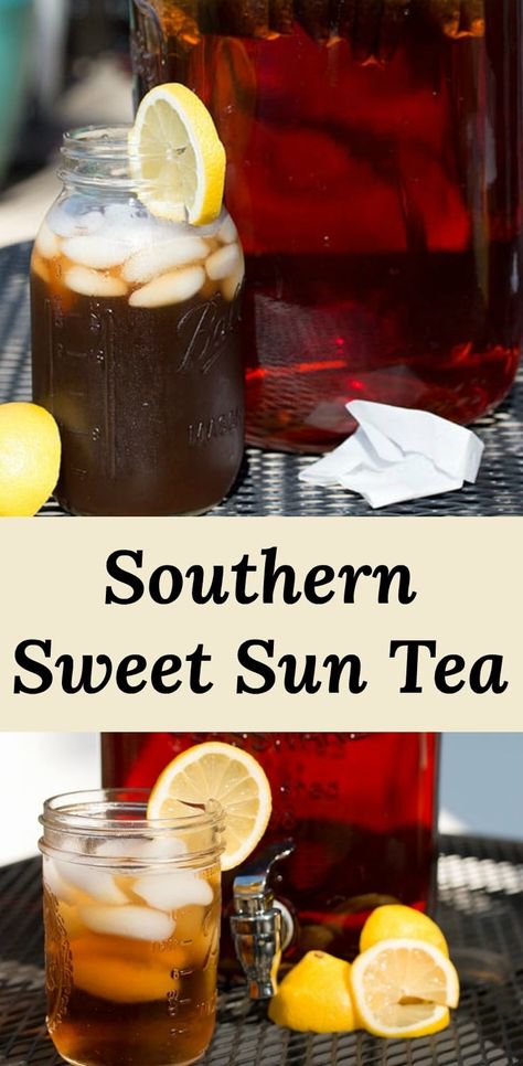 Sweet Tea is about as southern as you can get.  Southern Sweet Sun Tea is how we roll at Pear Tree Kitchen! #recipes Sun Tea Recipes, Sweet Tea Recipes, Southern Sweet Tea, Sun Tea, Iced Tea Recipes, Pear Tree, Tea Recipe, Sweet Tea, Southern Recipes