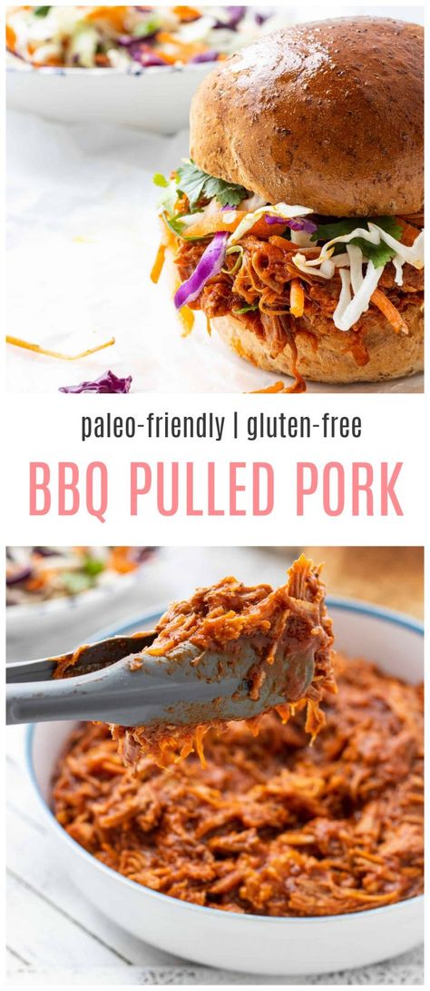 Paleo Pulled Pork, Healthy Pulled Pork, Crockpot Pulled Pork Bbq, Pulled Pork Sauce, Bbq Pulled Pork Slow Cooker, Bbq Pulled Pork Recipe, Crock Pot Pulled Pork Recipe, Gluten Free Bbq, Pork Crockpot Recipes