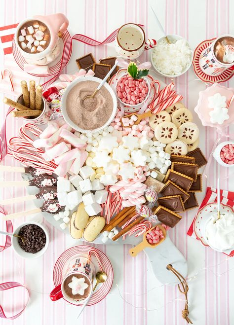 Hot Cocoa Charcuterie Board for Christmas Cocoa Charcuterie Board, Hot Cocoa Charcuterie Board, Chocolate Boards, Chocolate Board, Christmas Charcuterie Board, Cocoa Party, Christmas Charcuterie, Hot Cocoa Gift, Peppermint Hot Cocoa