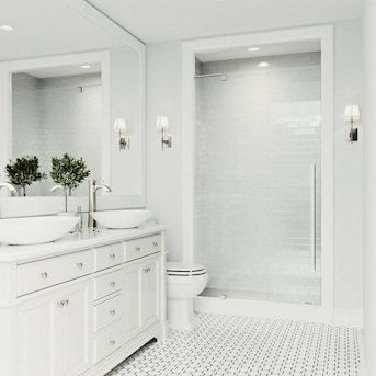 Steel Shower Door, Clear Glass Shower Door, Chrome Shower Door, Frameless Hinged Shower Door, White Bathrooms, Interior Design Minimalist, Frameless Shower Door, Door Bathroom, Frameless Shower Doors