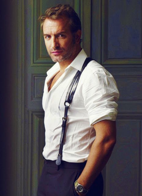 White Hair Men, Jazz Outfits, Dark Haired Men, Jean Dujardin, Braces Suspenders, Portrait Photography Men, Actors Male, Its A Mans World, Suit Shirts