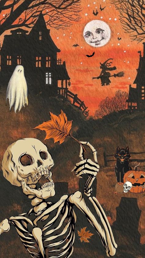 Helloween Wallpaper, Vintage Halloween Art, Halloween Wallpaper Iphone Backgrounds, Halloween Wallpaper Backgrounds, Image Halloween, Halloween Wallpaper Cute, Cute Fall Wallpaper, Witchy Wallpaper, Halloween Artwork