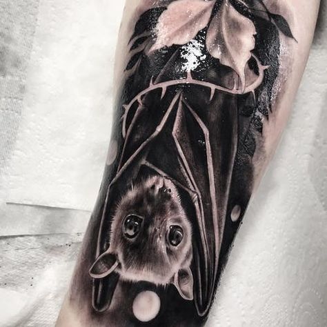 Vampire Bat Tattoo, Gothic Bat Tattoo, Arm Tattoos For Women Upper, Bats Tattoo Design, Black Cat Tattoos, Bat Tattoo, Explore Tattoo, Flower Tattoo Arm, Tattoo Now