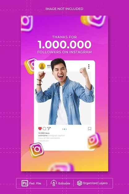 Psd says celebration of 1 million follow... | Premium Psd #Freepik #psd #social-media-instagram #instagram-design #instagram-post #social-media-template 1 Million Followers, Photoshop Design Ideas, Million Followers, Followers On Instagram, Dream Vision Board, Instagram Design, Photoshop Design, Post Design, 1 Million