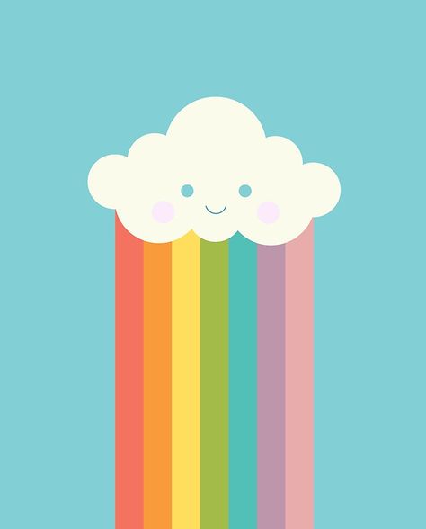 Rainbow Illustration Design, Rainbow Illustration Art, Vivid Aesthetic, Sunflower Sunrise, Cloud With Rainbow, Rainbow With Clouds, Rainbow Illustration, Cartoon Rainbow, Rainbow Cartoon