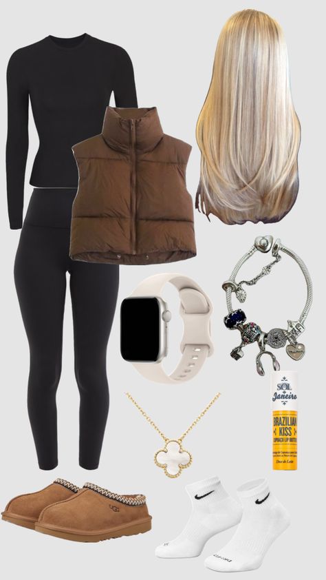 Fall day outfit! 🤎 #like #likeitupp #likeitup4more #gold&silver #brown #vest Cute Winter Vest Outfits, How To Style A Brown Vest, Sweater With Vest Outfit, Brown Winter Boots Outfit, Veterans Day Outfit, Outfits Inspo Fall, Mystic Falls Outfit Ideas, Fall Outfit With Vest, Outfits With Brown Vest