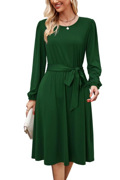 PRICES MAY VARY. FALL DRESSES FOR WOMEN 2024: Long sleeve dress for women adopts soft, stretchy and lightweight fabric, comfortable to wear all day. WEDDING GUEST DRESSES FOR WOMEN FALL: Long sleeve dress/ women's casual dresses/ dress with pockets/ flowy dresses for women/ elastic waist/ crew neck/ a line dresses for women/ tie waist dres/ long sleeve midi dress/ midi dresses for women/ modest dresses for women/ homecoming dresses/ belted dress/ fall wedding guest dresses/ winter dress/ spring A Line Dresses For Women, Winter Dresses For Work, Wedding Guest Dresses For Women, Long Sleeve Dress Casual, Fall Dresses For Women, Sleeve Dress Casual, Long Sleeve Dresses Fall, Modest Dresses For Women, Womens Winter Dresses