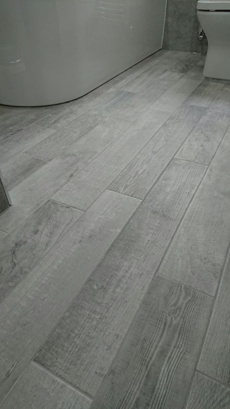 Tiled grey wood effect floor Grey Wood Tile, Wood Tile, Grey Wood, Tile Floor, Tile, Flooring, Grey, Wood