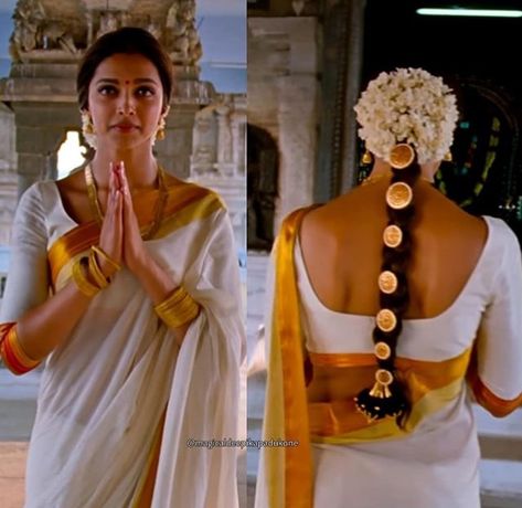 Deepika Padukone Deepika Padukone South Indian Look, Bollywood Theme Dressing Ideas, Chennai Express Deepika Padukone Outfits, Deepika Chennai Express Look, Indian Cinema Theme Outfit, Meenamma Chennai Express, Bollywood Day In College Ideas Outfit, Bollywood Character Day In College Ideas, Bollywood Day Ideas