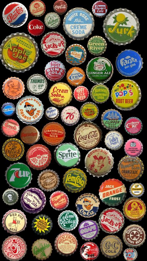 #bottle #bottlecaps #cocacola Bottle Cap Wallpaper, Cap Wallpaper, Circle Collage, Insta Layout, Vintage Collage, + Core + Aesthetic, Cute Little Things, Screen Savers, Bottle Cap