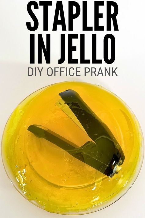 Learn the classic office prank! Follow our step-by-step guide to prank your coworker by putting a stapler in jello. This hilarious and easy prank is perfect for April Fools' Day or any time you want to add some laughter to the office. Get ready to surprise and amuse your colleagues with this fun and memorable trick! The Office Jello Prank, The Office Stapler In Jello, Office Pranks Co Workers Funny, Stapler In Jello The Office, Boss Pranks Offices, The Office Jello Stapler, Office Birthday Pranks Boss, Coworker Pranks, Stapler In Jello