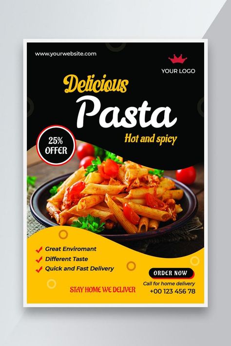 pasta food flyer design#pikbest# Food Pamphlet Design, Pasta Poster Design, Food Pamphlet, Stir Fry Pasta, Food Flyer Design, Pasta Poster, Pasta Restaurants, Make A Flyer, Food Flyer