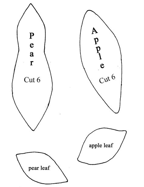 free apple pattern | Click the pattern to enlarge it in another window, then print. Felt Food Diy, Felt Food Patterns, Felt Fruit, Pin Cushions Patterns, Felt Play Food, Felt Pattern, Apple Pear, Felt Food, Small Sewing Projects