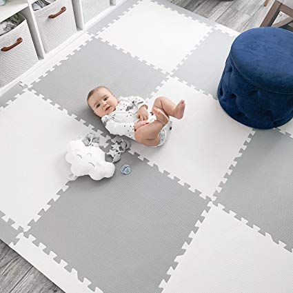 Amazon.com : Baby Play Mat Tiles Extra Large Thick Foam Floor Puzzle Mat Interlocking Playmat for Infants Toddlers Kids Babies Crawling Tummy Time 74" x 74" (Grey/White) : Baby Foam Floor Tiles, Baby Crawling Mat, Baby Floor Mat, Foam Mat Flooring, Puzzle Mat, Baby Playpen, Floor Puzzle, Foam Flooring, Baby Mat