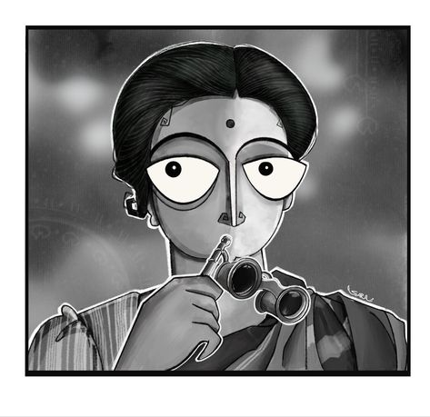 #art #illustration#woman #womanpainting #charulata #character Charulata Poster, Bengali Woman, Cartoon Doodles, Bookmark Design, Drawing Scenery, Illustration Woman, Abstract Pencil Drawings, Watercolor Scenery, Bengali Art