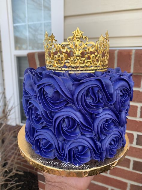 Royal Blue Sweet 16 Cake, Birthday Cake Royal Blue, Navy Blue And Gold Quince Cake, Royal Blue Birthday Cake, Birthday Cake Blue And Gold, Sweet Sixteen Cakes Blue, Sweet 15 Cakes, Royal Blue Cake, Sheet Cakes Decorated