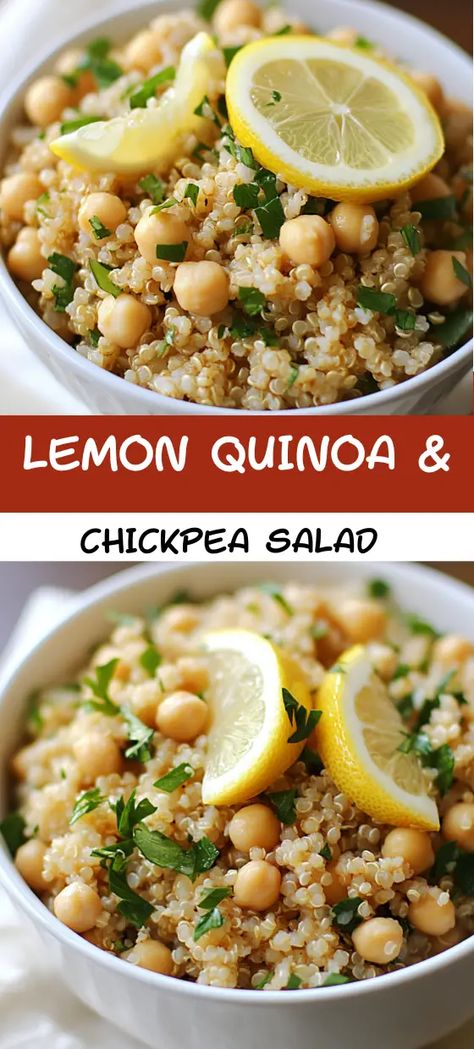 Lemon Quinoa & Chickpea Salad Chickpea Quinoa Salad, Quinoa Chickpea Salad, Chickpea Quinoa, Lemon Quinoa, Lemon Salad, Weight Watchers Recipes Desserts, Measuring Cups And Spoons, Fine Mesh Strainer, Quinoa Salad Recipes