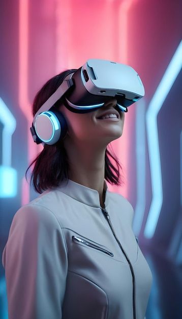 Futuristic Landscape, Happy Future, Neon Background, Retro Tech, Neon Backgrounds, Virtual Reality Headset, Vr Games, Vr Headset, Virtual Reality