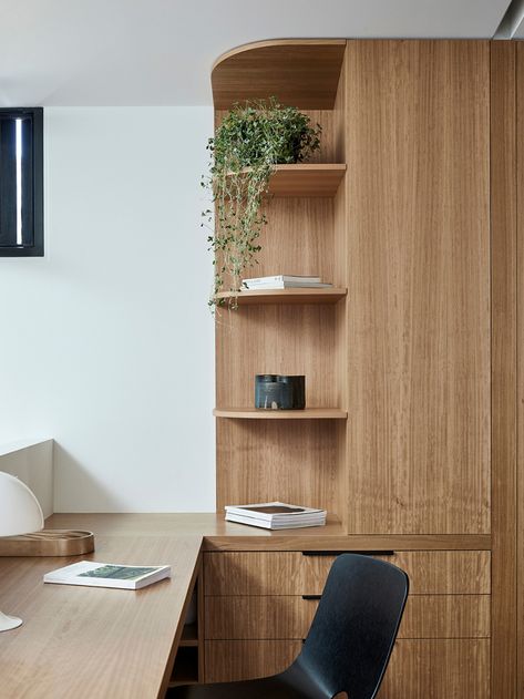 Timber Extension, Bespoke Kitchen Cabinets, Box Architecture, Desk Nook, Study Spaces, Living Room Cabinet, Room Cabinet, Fisher Paykel, Wardrobe Solutions