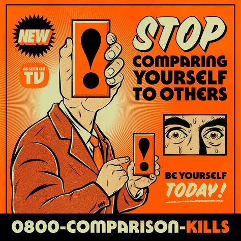 Roberlan Pareschi on Instagram: “Stop comparing yourself to others. . . . . . . #comparison #retro #vintage #illustration #dribbble #dribbbleillustration #wisdom #message…” Stop Comparing Yourself To Others, Comparing Yourself, Drawn Together, Stop Comparing, Comparing Yourself To Others, Vintage Illustration, Global Community, Retro Vintage, Comic Books