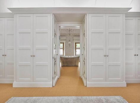 Walk-Through Wardrobes | Bespoke Designs - the Heritage Wardrobe Company Walk Through Wardrobe To Ensuite, Walk In Wardrobe And Ensuite, Walk In Wardrobes, Master Suite Design, Walk Through Closet, Bespoke Wardrobe, Luxury Wardrobe, Walk In Robe, Wardrobe Solutions