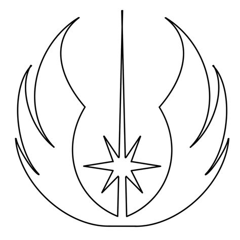 Republic Symbol Star Wars, Jedi Knight Tattoo, Star Wars Embroidery Designs, Star Wars Emblems, Jedi Symbol Tattoo, Star Wars Art Drawings Easy, Jedi Order Tattoo, Simple Star Wars Tattoo, Starwars Embroidery