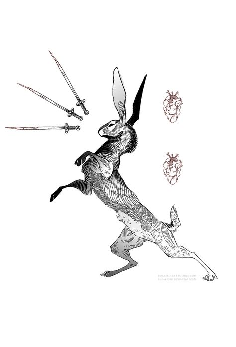 ⚔️ Rabbit Tattoos, Desenho Tattoo, 수채화 그림, Arte Inspo, Poses References, Wow Art, Arte Animal, Creature Art, Pretty Art