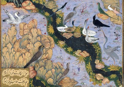 The Concourse of the Birds, Folio 11r from a Mantiq al-tair (Language of the Birds) Henri Fantin Latour, Persian Miniature, Wendover Art, Wendover Art Group, Antique Artwork, Edward Hopper, Henri Rousseau, Bird Photo, Wassily Kandinsky