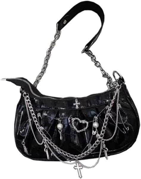 Goth Purse Gothic Purse Aesthetic Purse Goth Bag for Women PU Purse Shoulder Bag for Women Y2K Fashion Aesthetic Purse, Goth Purse, Purse Aesthetic, Gothic Purse, Goth Accessories, Pretty Bags, Style Noir, Cute Purses, Soft Grunge