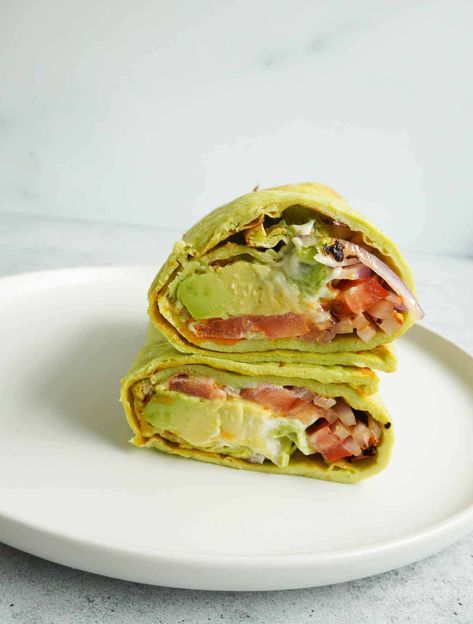 Avocado Cottage Cheese Wrap Cottage Cheese And Egg Wrap Recipes, Keto Cottage Cheese Wrap, Egg Spinach Cottage Cheese Wraps, High Protein Avocado Bread With Cottage Cheese, Avocado Cottage Cheese Egg Bread, Cheese Flatbread Pizza, Avocado Wrap, Cottage Cheese Eggs, Gluten Free Wraps