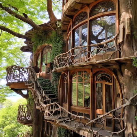 Adult Treehouse, Treehouse Ideas, Unusual Houses, Fairy Life, Luxury Tree Houses, Supernatural Aesthetic, Beautiful Tree Houses, Treehouse Masters, Aesthetic Interior Design