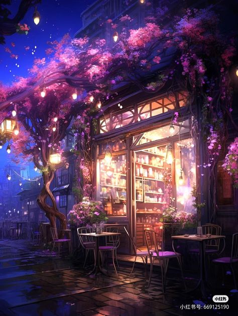 Fantasy Coffee Shop, Academy Exterior, Intero Design, Magical Cafe, Fantasy Cafe, Cafe Background, Clip Art Frames Borders, Fantasy Shop, Fantasy Town