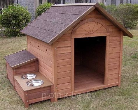 Outdoor Gardens Landscaping, Wooden Dog House, Dog Corner, Dog House Plans, Outdoor Dog House, Cool Dog Houses, Dog House Diy, Dog Area, Wooden Dog