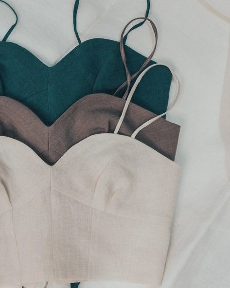 Linen corset crop top Crop Tops Linen, Linen Corset Dress, Linen Crop Top Outfit, Linen Corset Top, Linen Tie Back Crop Top, Diy Linen Top, Linen Bra, Linen Bustier, Linen Corset