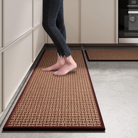 PRICES MAY VARY. 【Trustworthy Kitchen Rugs】: The kitchen floor mats are made of tight and absorbent fiber fabric and non-slip rubber backing. So don't worry about the splashed water and oil while cooking. And the rubber backing can prevent water from soaking through to the floor. Besides, They also can provide extra cushioning underfoot while you're cooking or working. 【Non-Skid & Waterproof Rubber Backing】: With its non-slip & waterproof rubber backing design, the kitchen mats for floor can gri Farmhouse Kitchen Rugs, Kitchen Rugs Washable, Kitchen Rugs And Mats, Large Tapestries, Rug Runner Kitchen, Kitchen Carpet, Tapestry Wall Art, Cheap Kitchen, Rugs And Mats