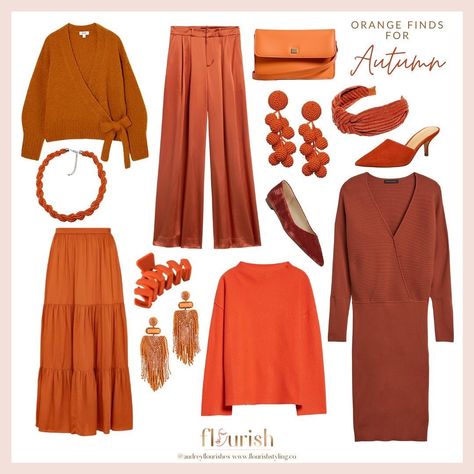 Audrey | Personal Stylist (@audreyflourishes) • Instagram photos and videos Orange Fashion Outfits, Deep Autumn Color Palette, Autumn Skin, Red Color Combinations, Deep Autumn, Dark Autumn, Orange You Glad, Fall Color Palette, Color Analysis