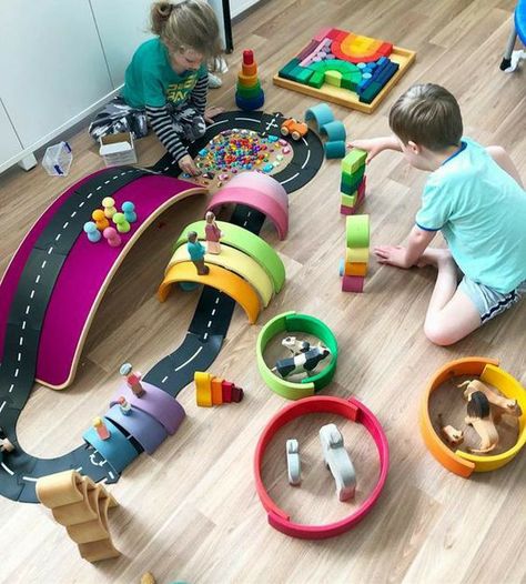 Grimm's Toys, Grimms Rainbow, Montessori Room, Open Ended Toys, Open Ended Play, Children Playing, Loose Parts, Montessori Toddler, Playroom Ideas