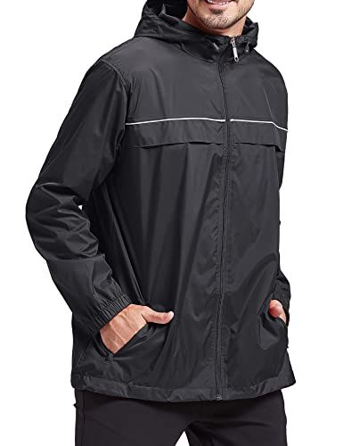 V VALANCH Mens Rain Jacket Waterproof Lightweight Windbreaker with Hood Outdoor Raincoat for Hiking Running Travel Kinds Of Hats, Mens Rain Jacket, Fall Weather, Early Fall, Light Jacket, Dog Walking, Rain Jacket, Hiking, For Free