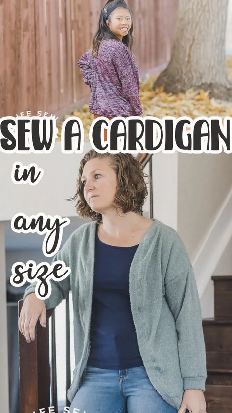 learn how to create an easy cardigan sewing pattern with a t-shirt pattern you already own. Sewing a cardigan in any size is easy with this simple sewing pattern hack. Sewing tutorial to create a cozy cardigan from a pattern you already own. Simple Sewing Pattern, Cardigan Sewing Pattern, Raglan Sleeve Cardigan, Cardigan Sweater Pattern, Sewing Patterns Free Women, Colorful Hairstyles, T Shirt Pattern, Kids Cardigans, Pattern Hack