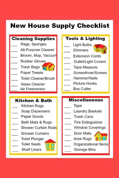 This printable new house checklist will help you tackle all the work that goes into moving into a new home! Print off this free checklist and get busy. #printables #moving #checklist House Checklist, Rug Tape, New Home Checklist, Free House Plans, Moving Checklist, First House, Free Checklist, Architecture Model Making, Toilet Cleaner