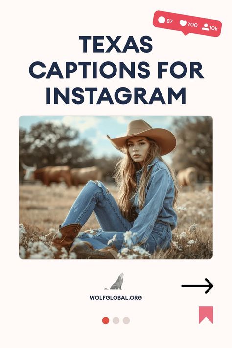 Woman in cowboy hat and denim sitting in a field, Texas Instagram captions theme.
A checklist of Texas-themed sentiments with related emojis on a webpage.
Advertisement featuring a happy woman with a laptop, promoting an Instagram engagement service. Texas Quotes Southern Sayings, Texas Instagram Captions, Texas Quotes, Cowboy Town, Texas Humor, San Antonio River, Texas Forever, Southern Sayings, Insta Captions